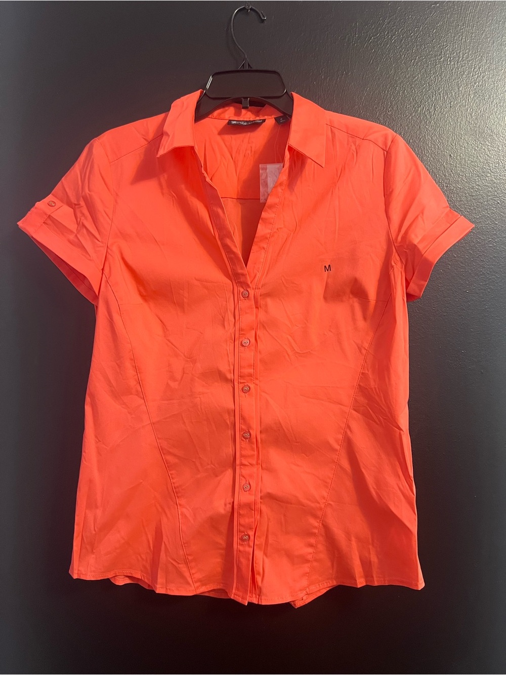 Ny&Co Coral Short-Sleeve Button-Up Blouse